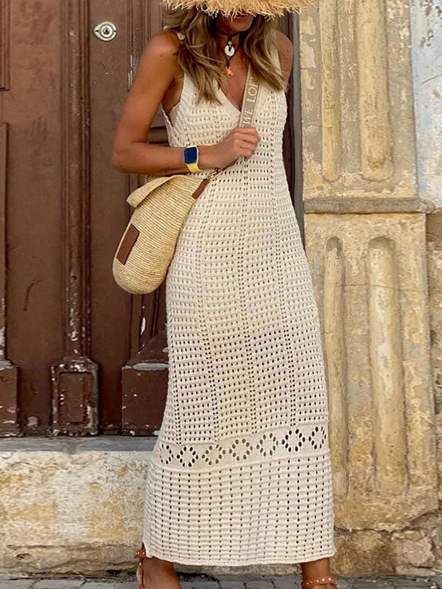 Cover Up Kaftan - S - XL 2025 V คอ