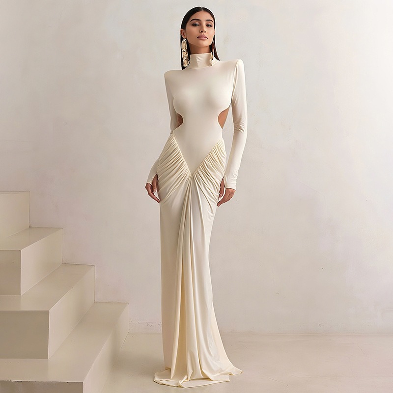 เดรสยาวเปิดหลัง คอเต่า สำหรับง - Maxi Dress Halter บทวิจารณ์และราคา