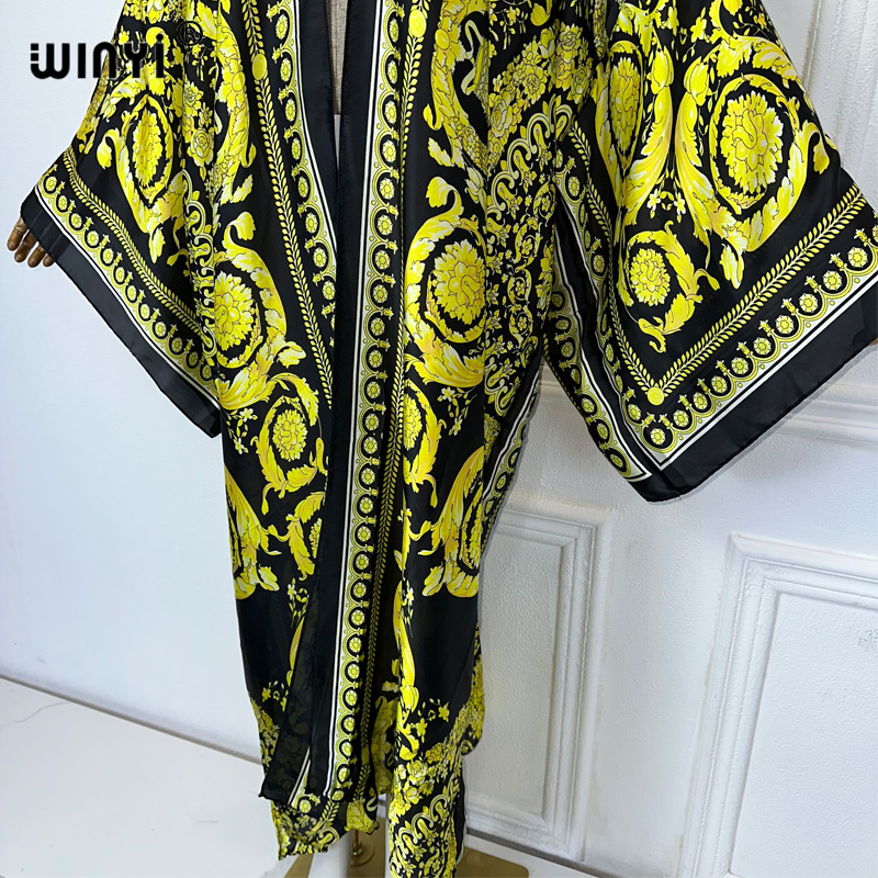 Winyi ชุดกิโมโนพิมพ์ลายสไตล์โบ - Cover Up Kaftan บทวิจารณ์และราคา