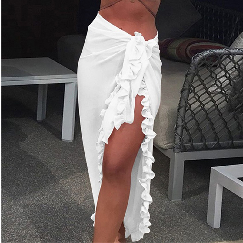 5 สีRuffle Sarongสําหรับผู้หญิ - Cover Up Kaftan บทวิจารณ์และราคา