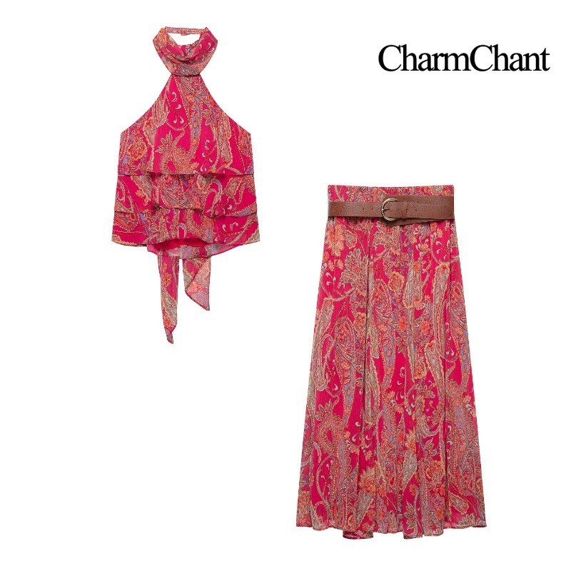ชุดเซ็ต 2 ชิ้นสำหรับผู้หญิง CH - Romper Floral Print บทวิจารณ์และราคา