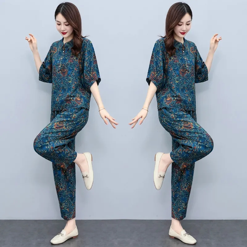 ชุดฤดูร้อนสำหรับคุณแม่วัยกลางค - Linen Pant Wide บทวิจารณ์และราคา