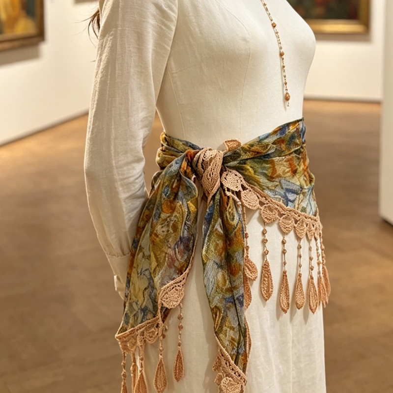 ผ้าพันเอวลายดอกไม้สไตล์วินเทจ  - Cover Up Kaftan บทวิจารณ์และราคา