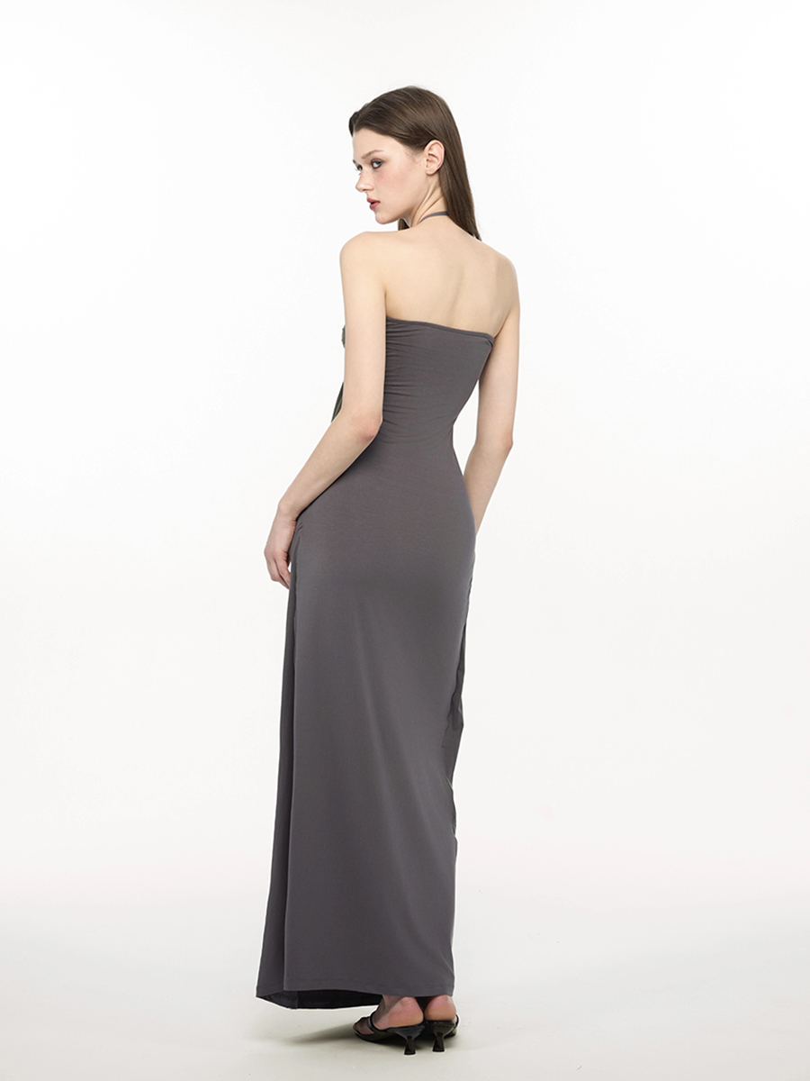 ชุดเดรสยาวทรงครอปแบบถักเปียสุด - Maxi Dress Halter บทวิจารณ์และราคา