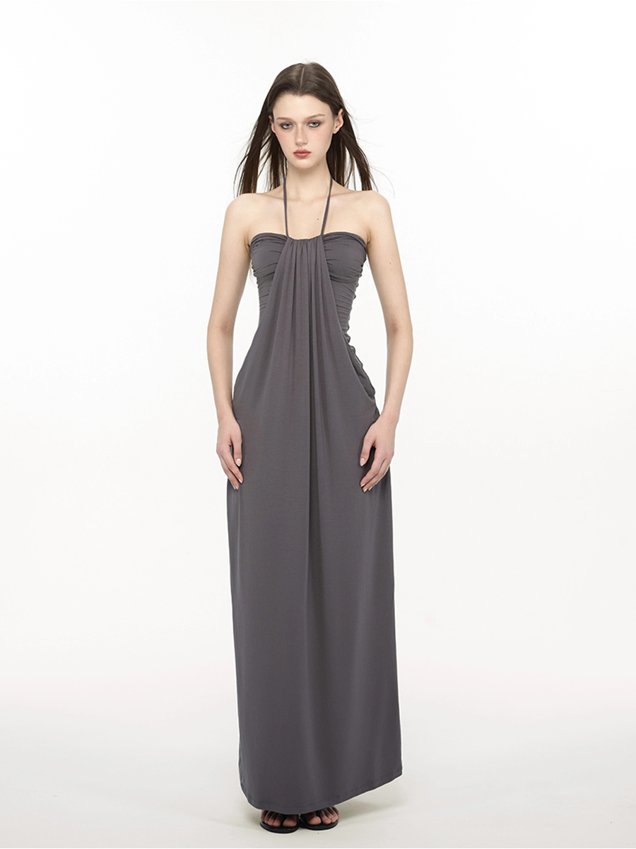 ชุดเดรสยาวทรงครอปแบบถักเปียสุด - Maxi Dress Halter บทวิจารณ์และราคา