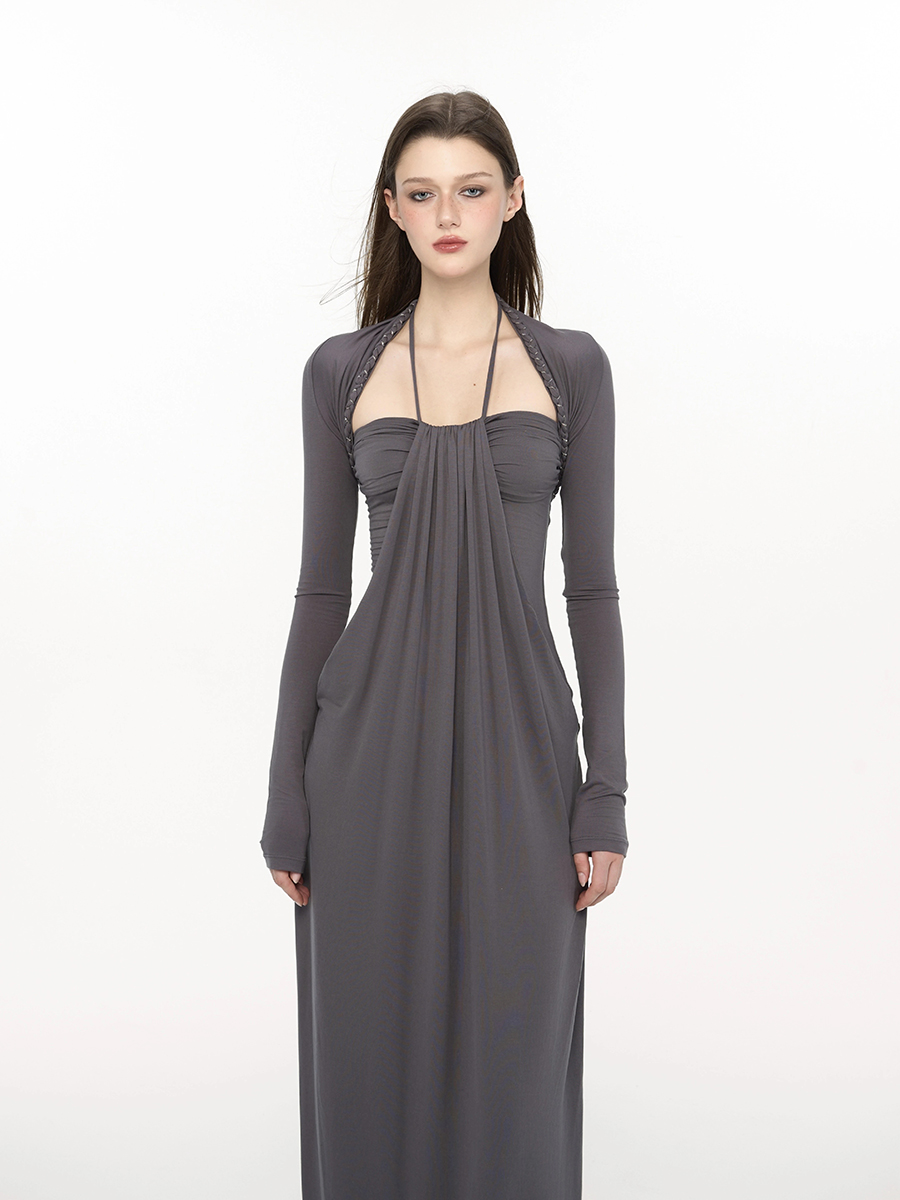 ชุดเดรสยาวทรงครอปแบบถักเปียสุด - Maxi Dress Halter บทวิจารณ์และราคา