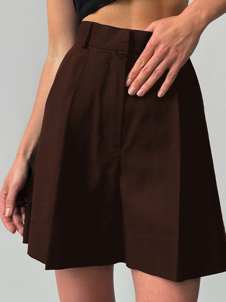 กางเกงขาสั้นผ้าลินินทรงหลวมเอว - Linen Pant Wide บทวิจารณ์และราคา